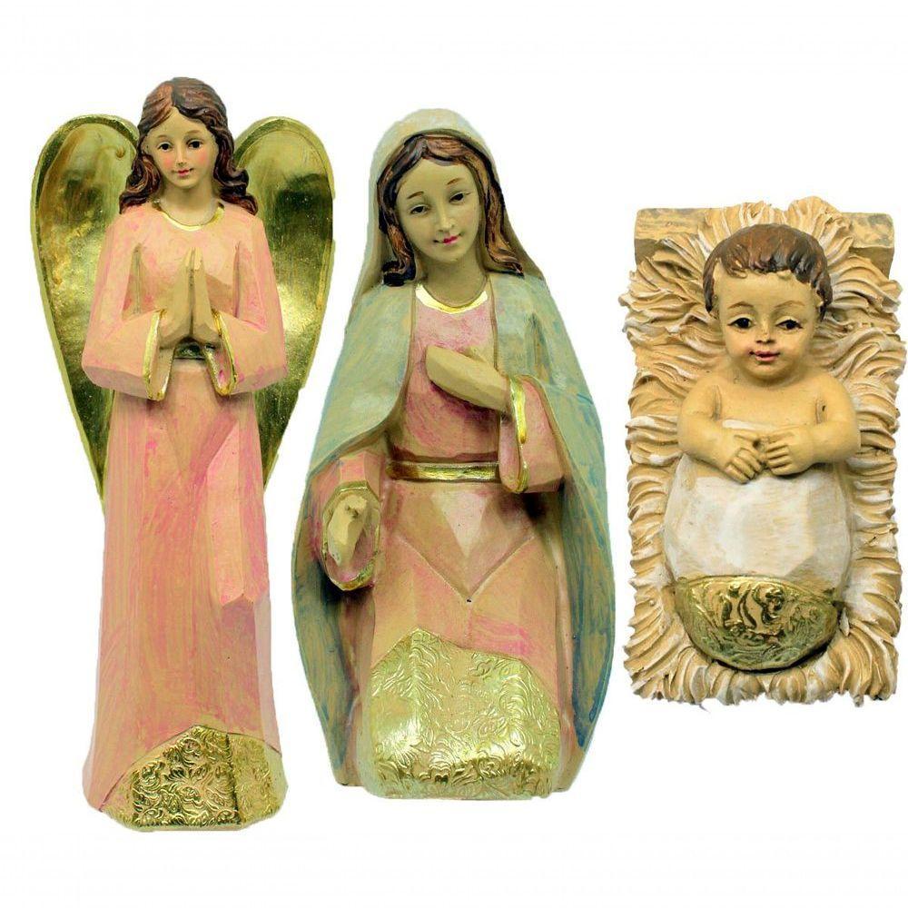 Presépio Natalino Nascimento De Jesus Com 10 Peças Estatueta - 2