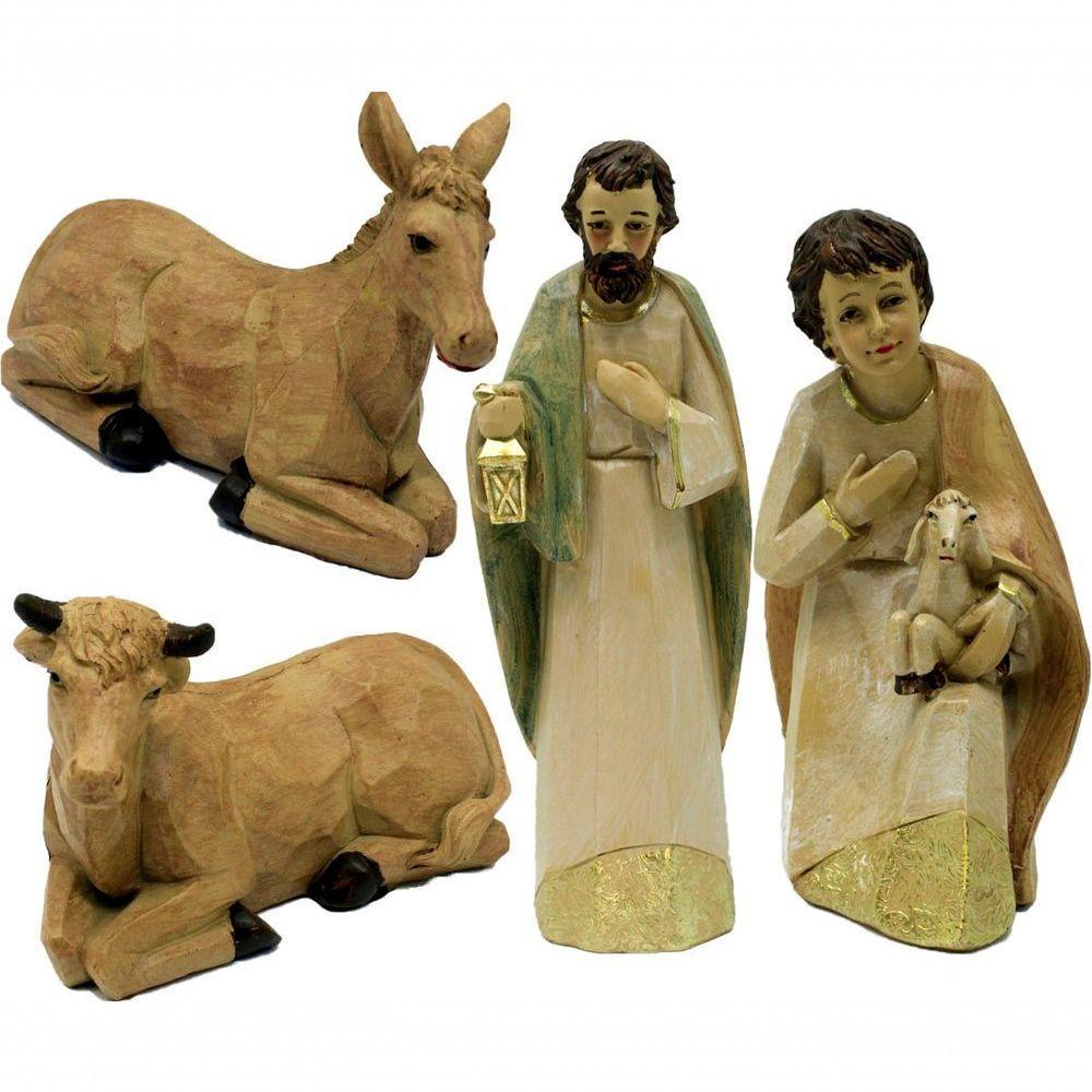 Presépio Natalino Nascimento De Jesus Com 10 Peças Estatueta - 4
