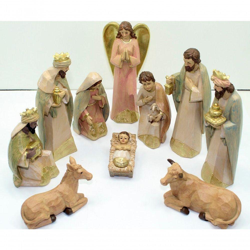 Presépio Natalino Nascimento De Jesus Com 10 Peças Estatueta - 5