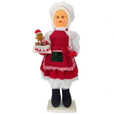 Boneco Natalino Mamãe Noel Confeiteira Cozinha Chefe De 90cm