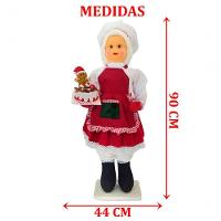 Boneco Natalino Mamãe Noel Confeiteira Cozinha Chefe De 90cm - 2