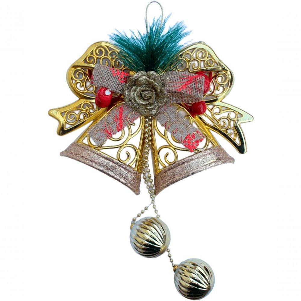 Pendente Enfeite Natalino Sino Laço Bolas Decoração De Natal - 3