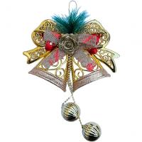 Pendente Enfeite Natalino Sino Laço Bolas Decoração De Natal - 3
