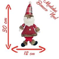 Kit 8 Enfeites Papai Noel Natal Em Tecido 30cm - 3