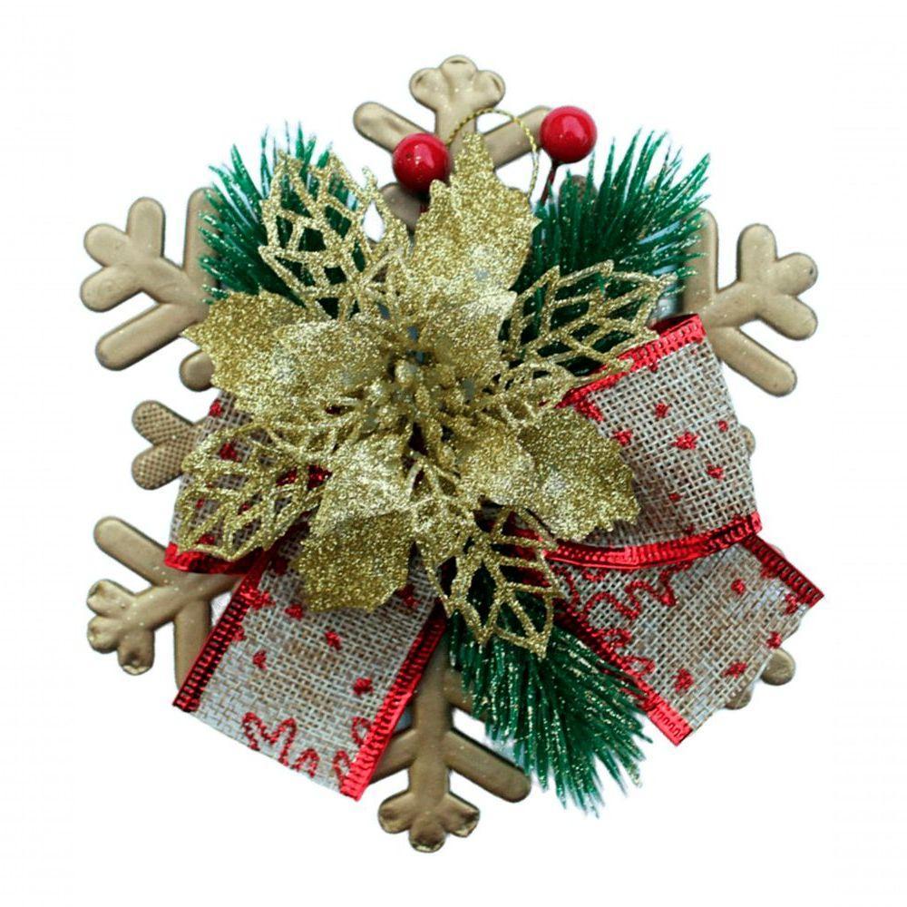 Enfeite Pendente Natalino Arranjo Laço Decoração Natal 15cm - 1