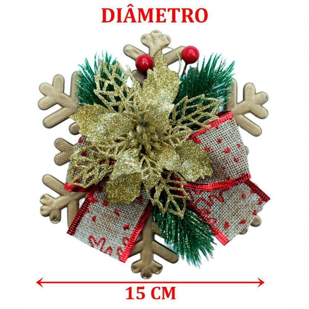 Enfeite Pendente Natalino Arranjo Laço Decoração Natal 15cm - 2
