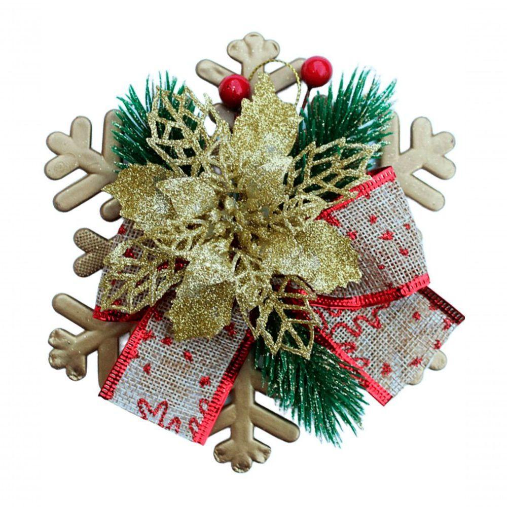 Enfeite Pendente Natalino Arranjo Laço Decoração Natal 15cm - 3