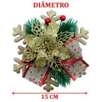 Enfeite Pendente Natalino Arranjo Laço Decoração Natal 15cm - 2