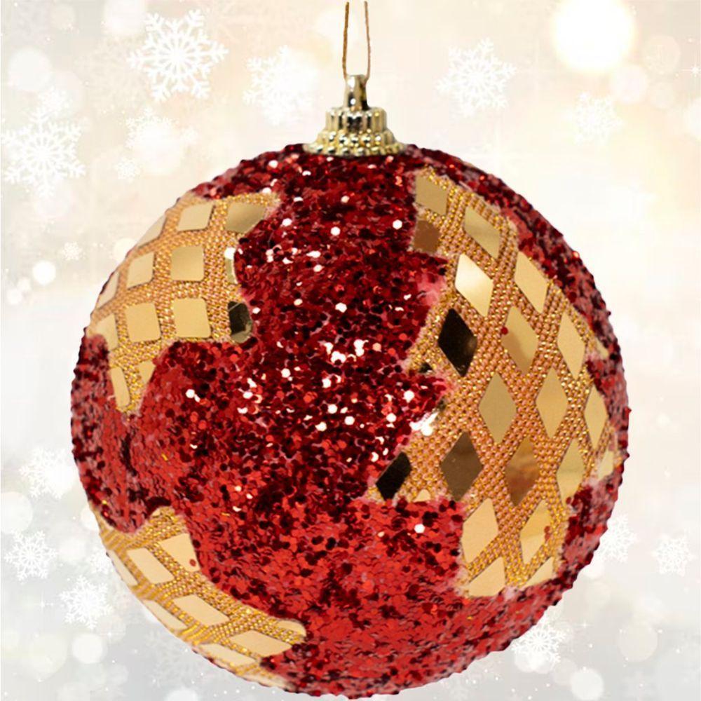 Kit 6 Bolas Natalina árvore De Natal Estrela Artesanal 80mm - 3