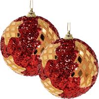 Kit 6 Bolas Natalina árvore De Natal Estrela Artesanal 80mm - 1