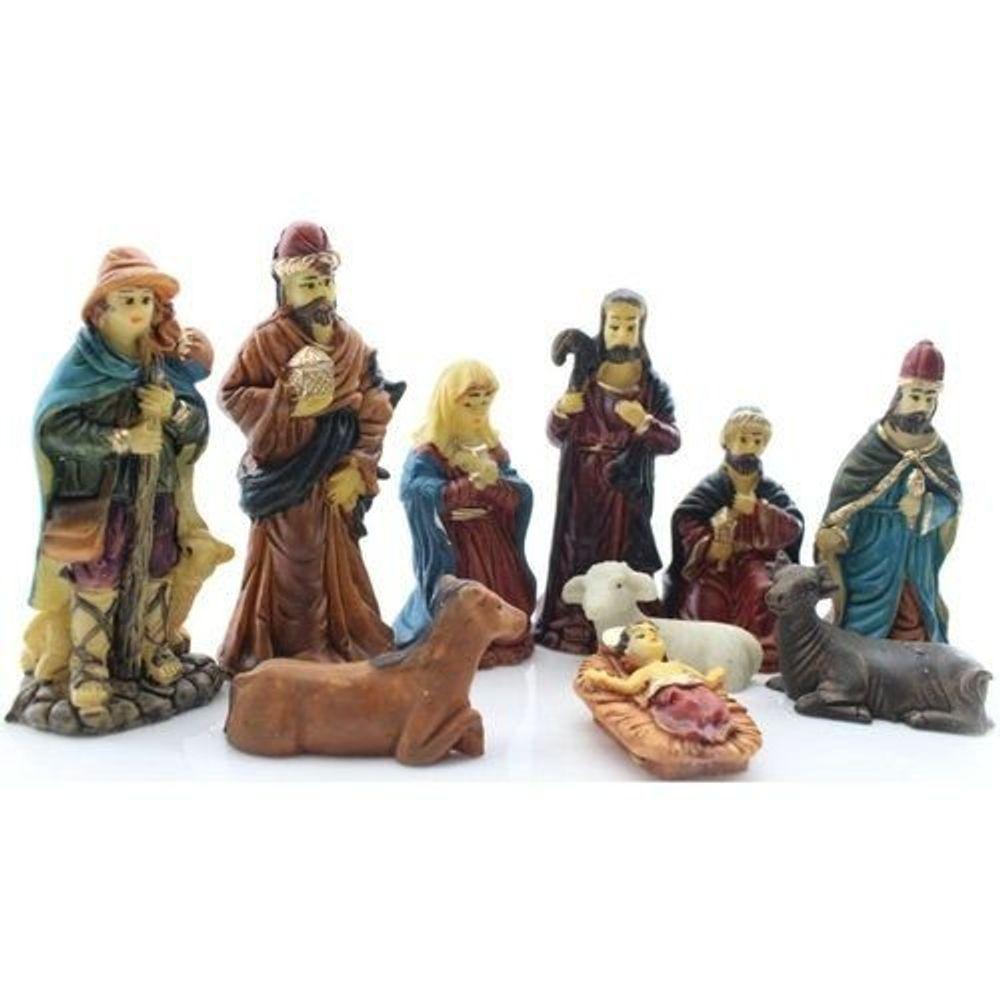 Decoração Mini Presépio De Natal Nascimento Jesus Resina Natalino 10 Peças - 1