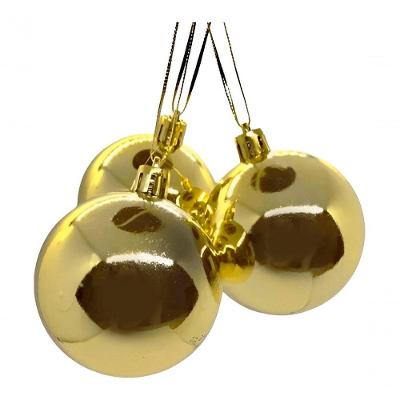 Kit 12 Bolas Decoração De Natal Dourada árvore De Natal 60mm