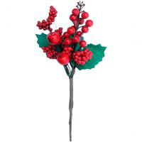 Kit 8 Galho Jardim Artificial Frutas Vermelha Natal De 25cm - 3