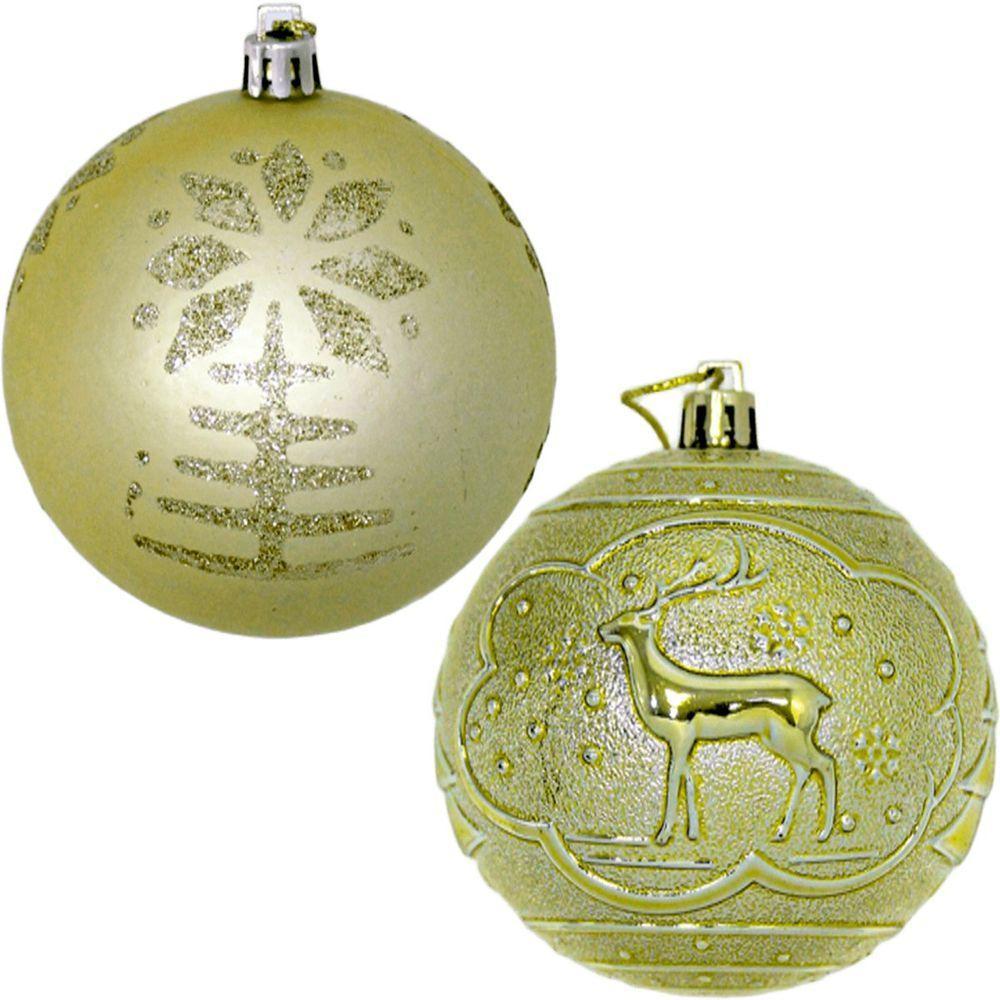 Kit 6 Bolas Dourada De Natal Enfeite árvore De Natal De 80mm - 4