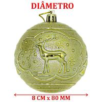 Kit 6 Bolas Dourada De Natal Enfeite árvore De Natal De 80mm - 2