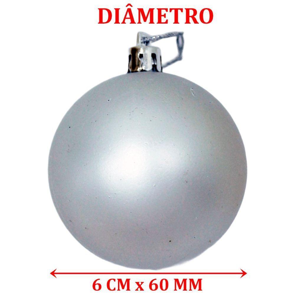 Kit 9 Bolas De Natal árvore Natal Enfeite Glitter Prata 60mm - 4