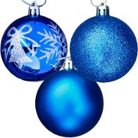 Kit 9 Enfeite Bolas De Natal árvore Natal Glitter Azul 60mm - 3