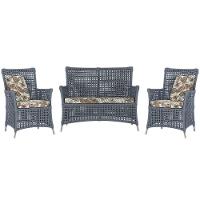 Jogo Sofá E 2 Poltronas Igapó Alumínio Fendi E6 Trama Prata - 1