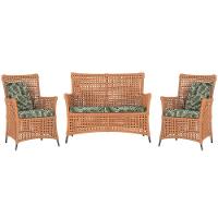 Jogo Sofá E 2 Poltronas Igapó Alumínio Preta E5 Trama Terra Cota - 1