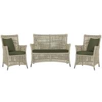 Jogo Sofá E 2 Poltronas Igapó Alumínio Preta E13 Trama Rami - 1