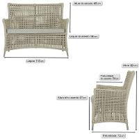 Jogo Sofá E 2 Poltronas Igapó Alumínio Fendi E3 Trama Rami - 5