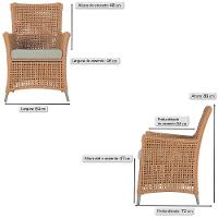 Jogo Sofá E 2 Poltronas Igapó Alumínio Fendi E3 Trama Terra Cota - 5