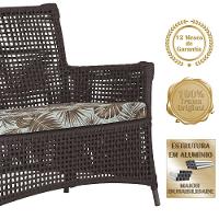 Jogo Sofá E 2 Poltronas Igapó Alumínio Marrom E6 Trama Marrom - 3