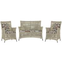 Jogo Sofá E 2 Poltronas Igapó Alumínio Preta E6 Trama Rami - 1