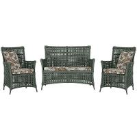 Jogo Sofá E 2 Poltronas Igapó Alumínio Marrom E6 Trama Verde - 1