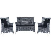 Jogo Sofá E 2 Poltronas Igapó Alumínio Fendi E12 Trama Prata - 1