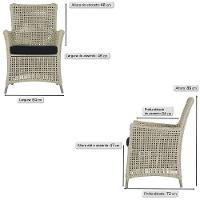 Jogo Sofá E 2 Poltronas Igapó Alumínio Fendi E12 Trama Rami - 5