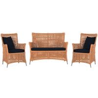 Jogo Sofá E 2 Poltronas Igapó Alumínio Fendi E12 Trama Terra Cota - 1