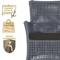 Jogo Sofá E 2 Poltronas Igapó Alumínio Marrom E9 Trama Prata - 3