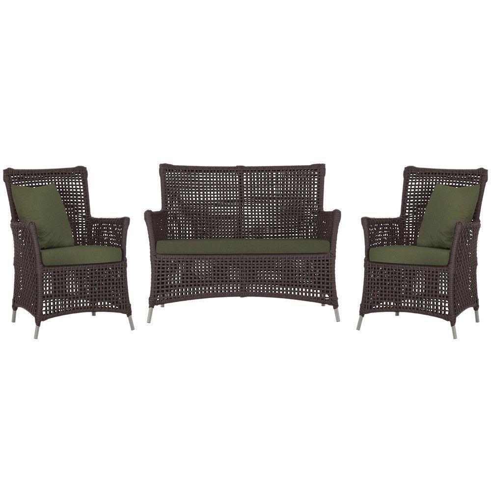 Jogo Sofá E 2 Poltronas Igapó Alumínio Fendi E13 Trama Marrom - 1