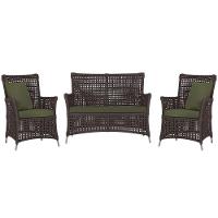 Jogo Sofá E 2 Poltronas Igapó Alumínio Fendi E13 Trama Marrom - 1