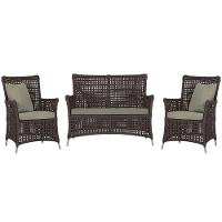 Jogo Sofá E 2 Poltronas Igapó Alumínio Fendi E8 Trama Marrom - 1