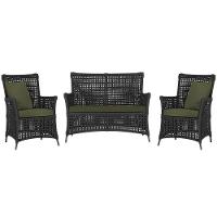 Jogo Sofá E 2 Poltronas Igapó Alumínio Marrom E13 Trama Preto - 1