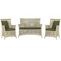 Jogo Sofá E 2 Poltronas Igapó Alumínio Fendi E13 Trama Rami - 1