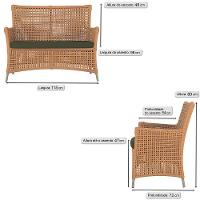 Jogo Sofá E 2 Poltronas Igapó Alumínio Fendi E13 Trama Terra Cota - 2