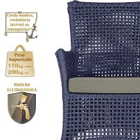 Jogo Sofá E 2 Poltronas Igapó Alumínio Fendi E8 Trama Azul