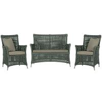 Jogo Sofá E 2 Poltronas Igapó Alumínio Fendi E8 Trama Verde - 1