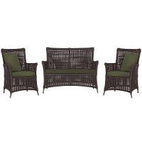 Jogo Sofá E 2 Poltronas Igapó Alumínio Marrom E13 Trama Marrom - 1