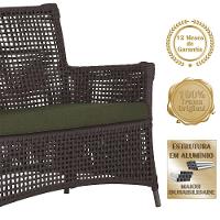 Jogo Sofá E 2 Poltronas Igapó Alumínio Marrom E13 Trama Marrom