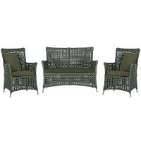 Jogo Sofá E 2 Poltronas Igapó Alumínio Fendi E13 Trama Verde - 1