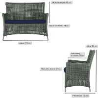 Jogo Sofá E 2 Poltronas Igapó Alumínio Fendi E10 Trama Verde - 5