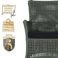 Jogo Sofá E 2 Poltronas Igapó Alumínio Marrom E12 Trama Verde - 2