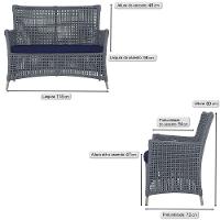 Jogo Sofá E 2 Poltronas Igapó Alumínio Fendi E10 Trama Prata - 6