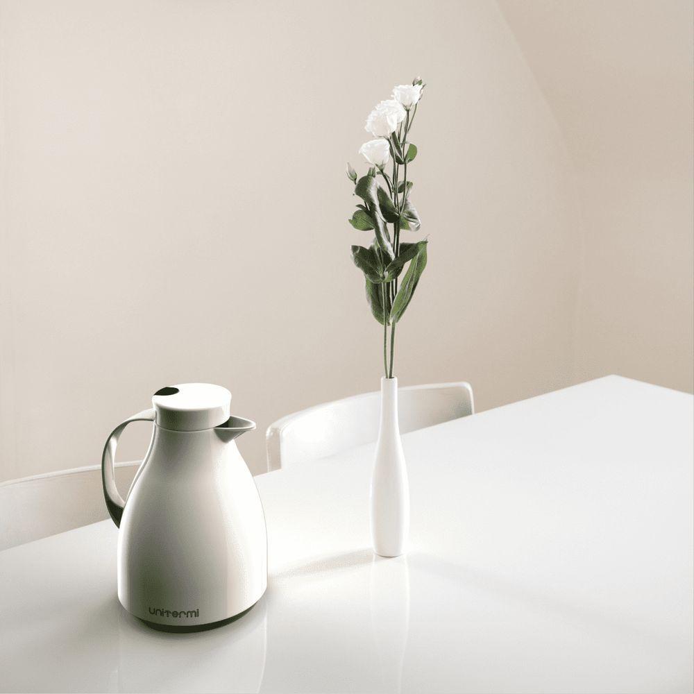 Garrafa Térmica Mesa Paris Branca 1l Bule Gatilho Chá Café - 2