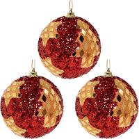 Kit 3 Enfeite Bolas Natalina árvore Natal Artesanal Estrela - 1