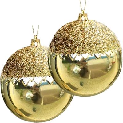 Kit 4 Bola Enfeite Natalino árvore Natal Com Glitter Dourada
